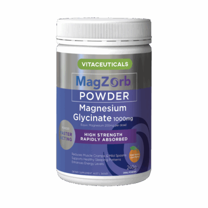 Vitaceuticals Magzorb Magnesium Glycinate Powder 1000mg 240g - Cirtrus Flavour