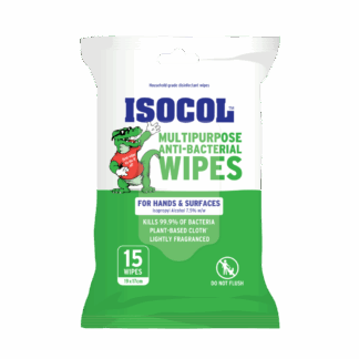 ISOCOL Multipurpose Anti-Bacterial Wipes 15pk