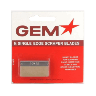 Gem Single Edge Scraper Blades 5 Pack