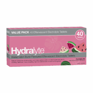 Hydralyte Effervescent Electrolyte 40 Tablets – Watermelon Burst Flavour
