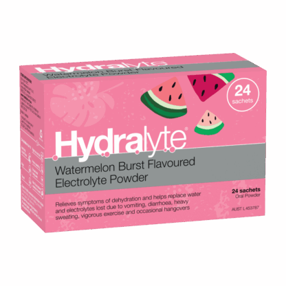 Hydralyte Electrolyte Powder 24 Sachets – Watermelon Burst Flavour