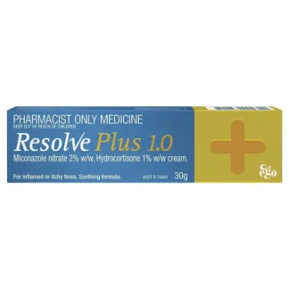 Resolve Plus 1%/2% Cream 30g - Hydrocortisone + Miconazole (S3)