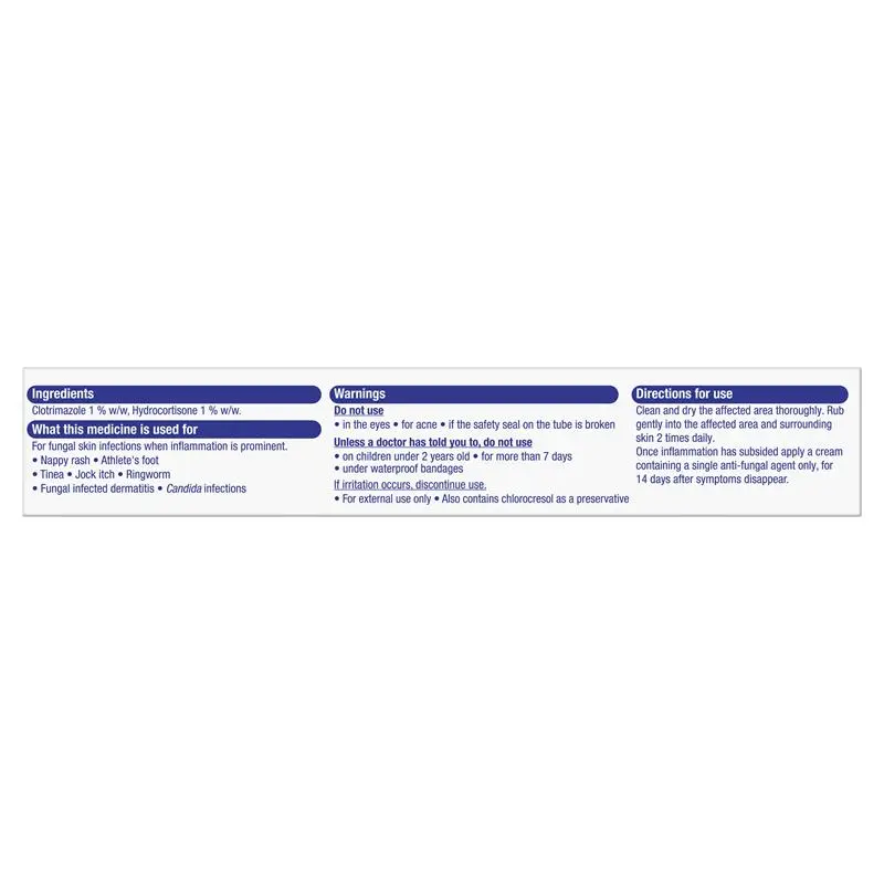 Hydrozole 1% Cream 30g - Hydrocortisone + Clotrimazole (S3) - Image 2