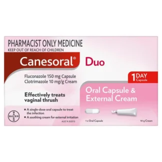 Canesoral Duo Oral 150mg Capsules And 10mg/g Cream 1 - Fluconazole + Clotrimazole (S3)