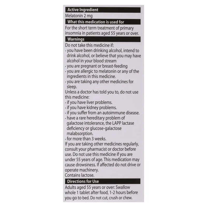 Circadin 2mg Tablets 30 (Aged 55+ only) - Melatonin (S3) - Image 4