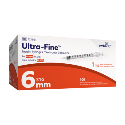 Embecta Ultra-Fine Insulin Syringes 1mL 31G 6mm - 100 Pack – Discount ...
