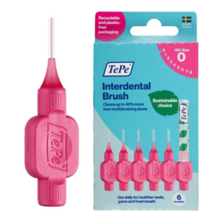 TePe Interdental Brushes 0.4mm Size 0 Pink 6 Pack