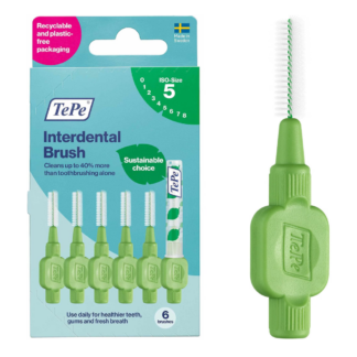 TePe Interdental Brushes 0.8mm Size 5 Green 6 Pack
