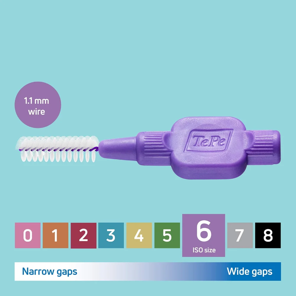 TePe Interdental Brushes 1.1mm Size 6 Purple 6 Pack - Image 3