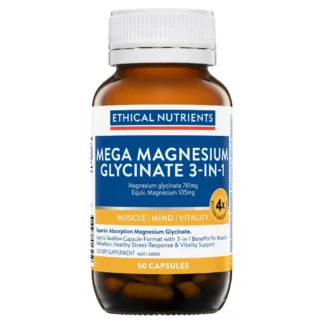 Ethical Nutrients Mega Magnesium Glycinate 3-in-1 50 Tablets