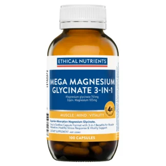 Ethical Nutrients Mega Magnesium Glycinate 3-in-1 100 Tablets