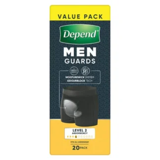 Depend Men Incontinence Guards Level 2 20 Pack