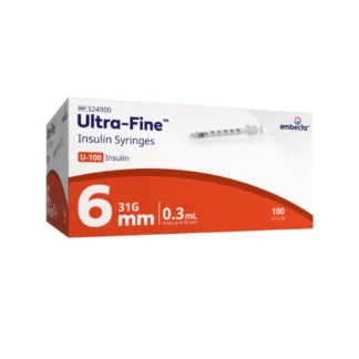 Embecta Ultra-Fine Insulin Syringes 0.3ml 31G x 6mm 100 Pack
