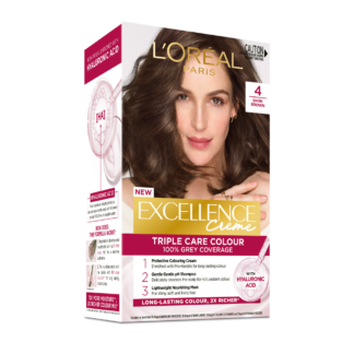 Loreal Paris Excellence Creme Permanent Hair Color 4 Dark Brown