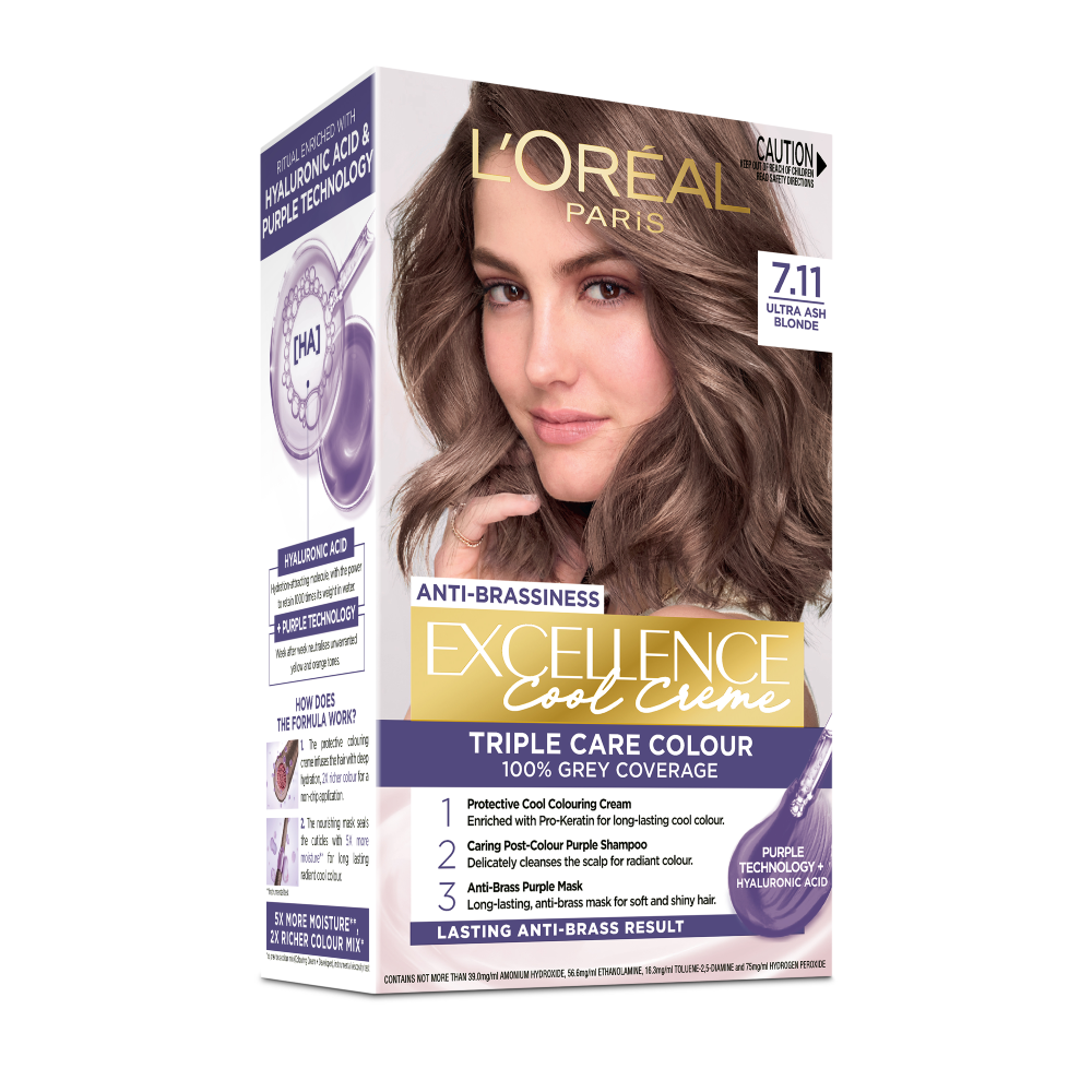 Loreal Paris Excellence Cool Creme Permanent Hair Color 7.11 Ultra Ash Blonde