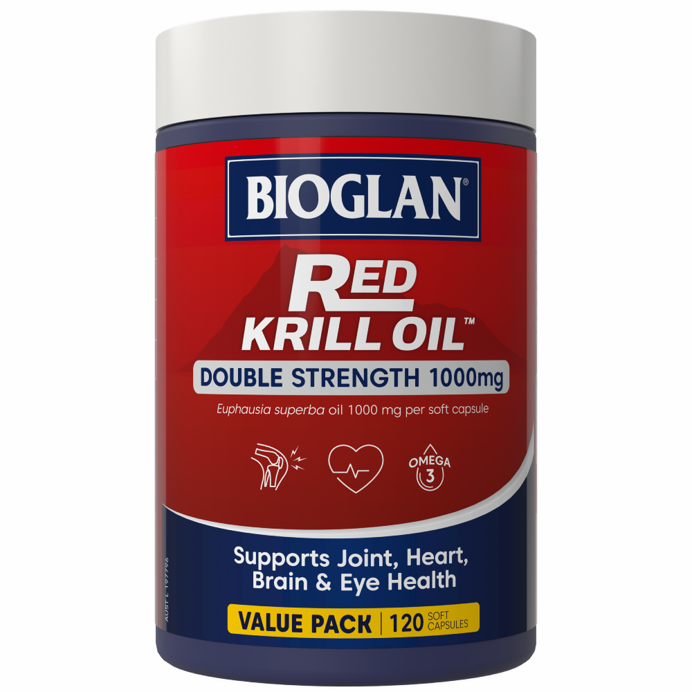 Bioglan Red Krill Oil Double Strength 1000mg 120 Soft Capsules