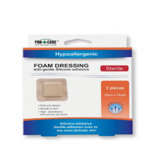 ProCare Hypoallergenic Foam Dressing Sterile 3 Pack