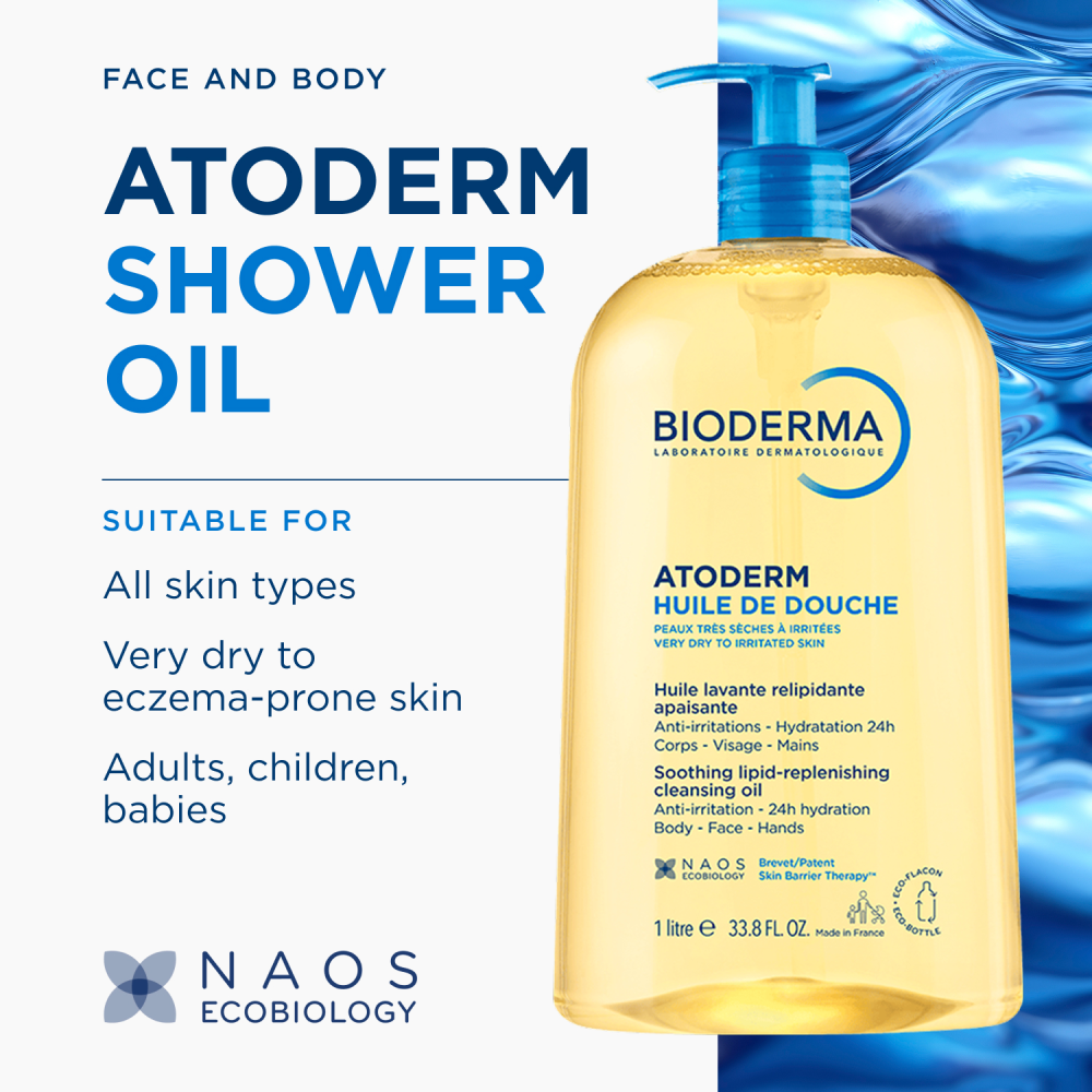 Bioderma Atoderm Ultra Nourishing Shower Oil Cleanser 1L - Image 2