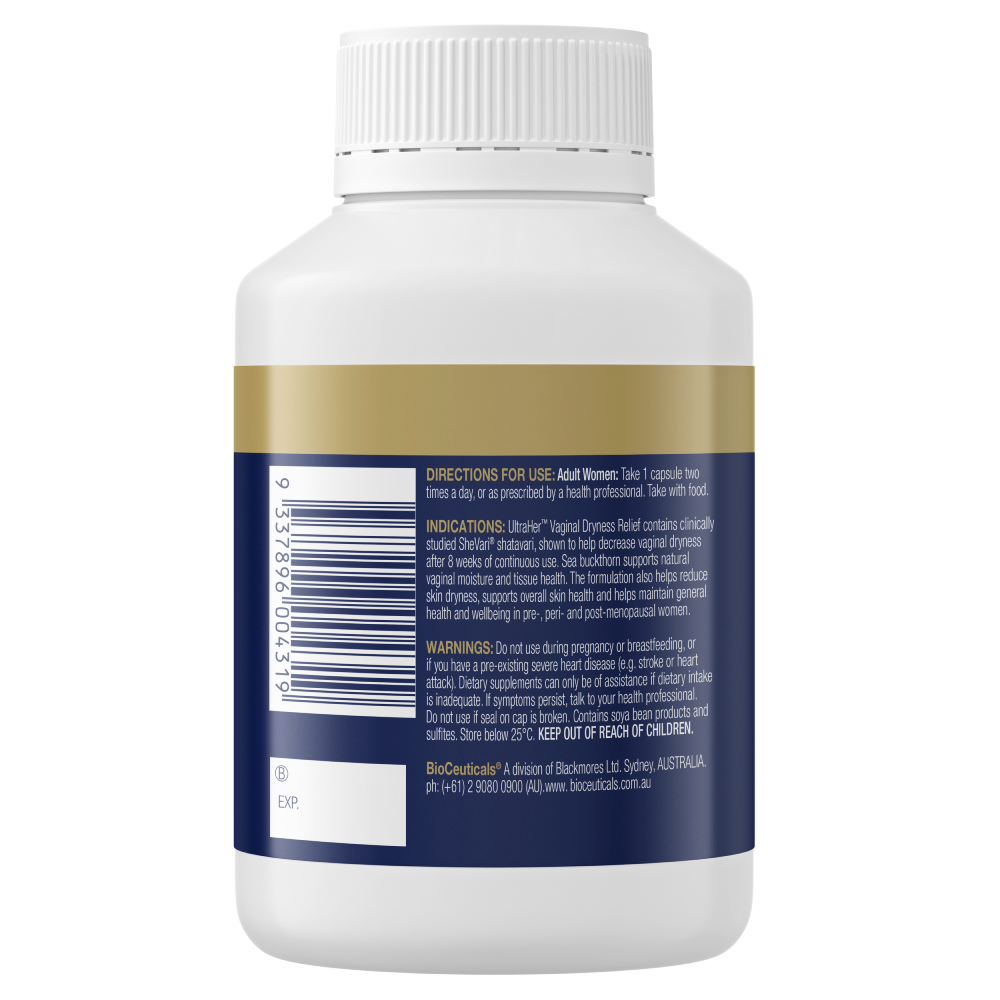 Bioceuticals UltraHer Vaginal Dryness Relief 120 Capsules - Image 3